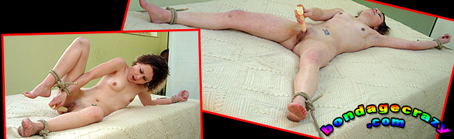masturbating in bondage - bondagecrazy - sexy sarah using dildo while chained up
